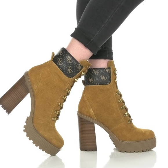 Guess Kelyna Lace-Up Platform Booties - Picture 1 of 15